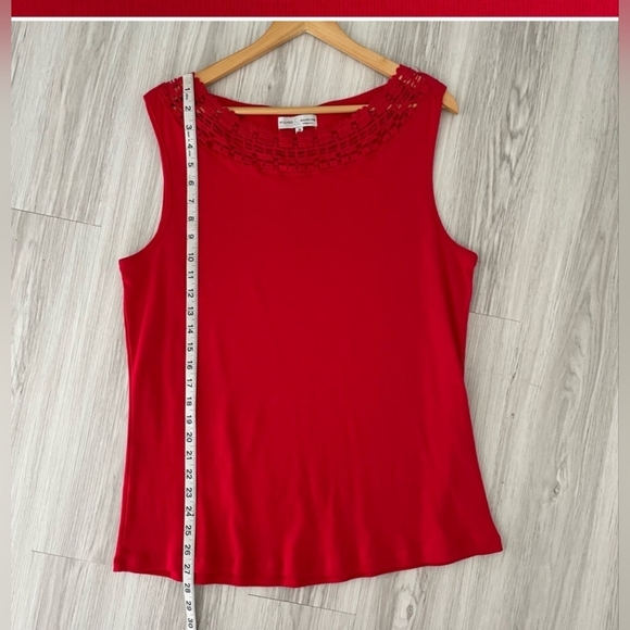 Hilliard & Hanson Women 1X Embroidered Cotton Tank - Picture 3 of 3